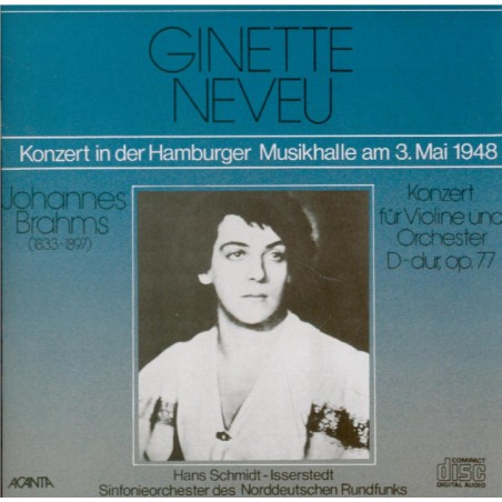 BRAHMS - Neveu - Concerto pour violon et orchestre en ré majeur op.77 Enregistrement de concert Hamburg le 3 mai 1948..